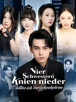 Vier Schwestern knien nieder bitten ich zurückzukehren